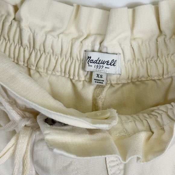 Madewell Cream Beige Drawstring Paper Bag Tapered Ankle‎ Pants Women's XS - Picture 7 of 8